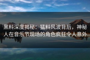 黑料深度揭秘：猛料风波背后，神秘人在音乐节现场的角色疯狂令人意外