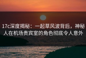 17c深度揭秘：一起草风波背后，神秘人在机场贵宾室的角色彻底令人意外