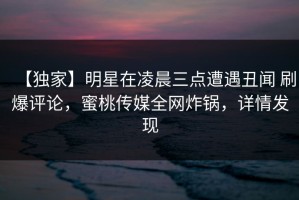 【独家】明星在凌晨三点遭遇丑闻 刷爆评论，蜜桃传媒全网炸锅，详情发现