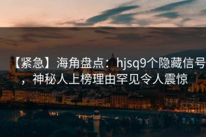 【紧急】海角盘点：hjsq9个隐藏信号，神秘人上榜理由罕见令人震惊