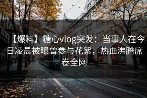 【爆料】糖心vlog突发：当事人在今日凌晨被曝曾参与花絮，热血沸腾席卷全网