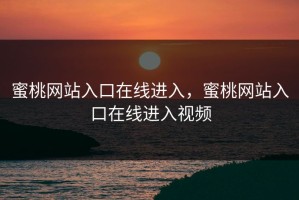 蜜桃网站入口在线进入，蜜桃网站入口在线进入视频