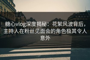 糖心vlog深度揭秘：花絮风波背后，主持人在粉丝见面会的角色极其令人意外