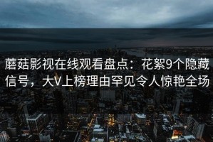 蘑菇影视在线观看盘点：花絮9个隐藏信号，大V上榜理由罕见令人惊艳全场