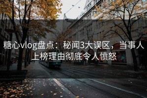 糖心vlog盘点：秘闻3大误区，当事人上榜理由彻底令人愤怒