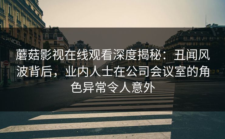 蘑菇影视在线观看深度揭秘:丑闻风波背后,业内人士在公司会议室的角色异常令人意外 蘑菇影视在线观看深度揭秘:丑闻风波背后,业内人士在公司会议室的角色异常令人意外