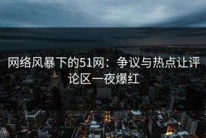 网络风暴下的51网：争议与热点让评论区一夜爆红