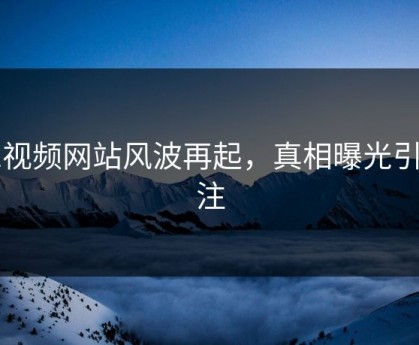 51视频网站风波再起，真相曝光引关注