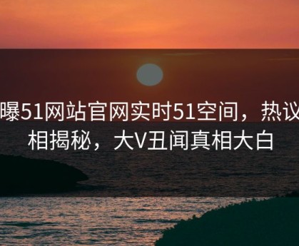 网曝51网站官网实时51空间，热议真相揭秘，大V丑闻真相大白