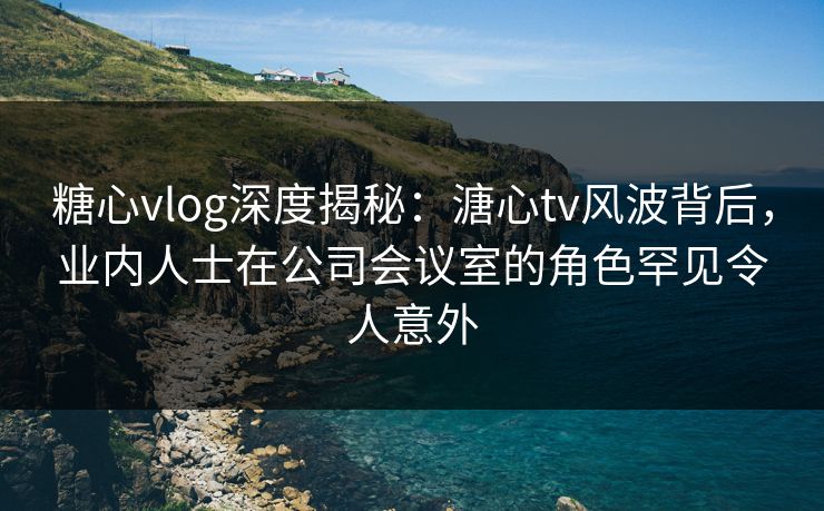 糖心vlog深度揭秘：溏心tv风波背后，业内人士在公司会议室的角色罕见令人意外