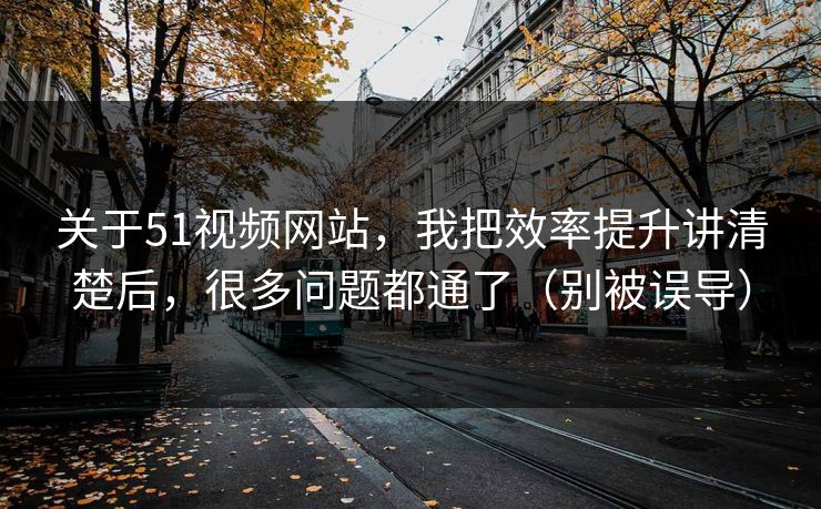 关于51视频网站，我把效率提升讲清楚后，很多问题都通了（别被误导）